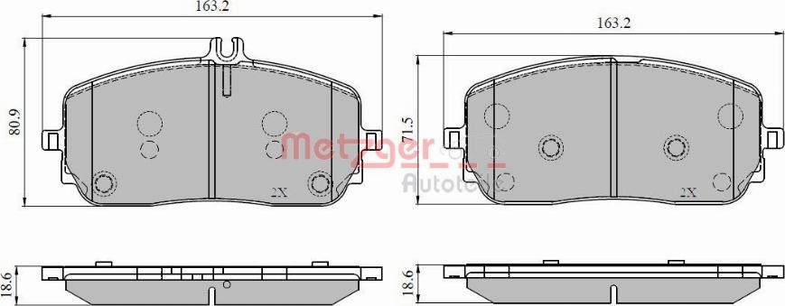 Metzger 1170956 - Bremžu uzliku kompl., Disku bremzes www.autospares.lv