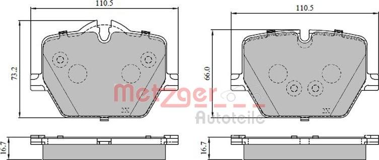 Metzger 1170951 - Bremžu uzliku kompl., Disku bremzes www.autospares.lv