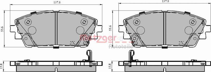 Metzger 1170952 - Bremžu uzliku kompl., Disku bremzes www.autospares.lv