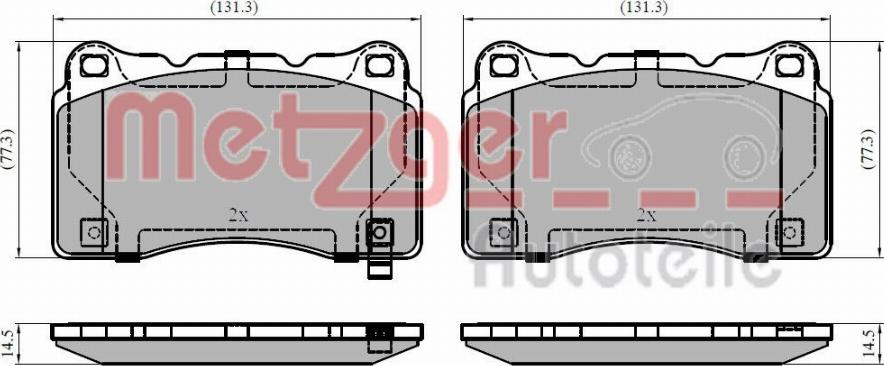 Metzger 1170965 - Bremžu uzliku kompl., Disku bremzes www.autospares.lv