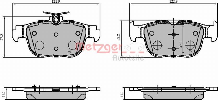 Metzger 1170960 - Bremžu uzliku kompl., Disku bremzes www.autospares.lv