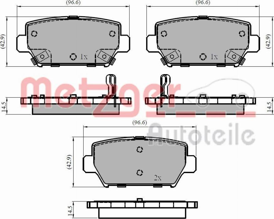 Metzger 1170967 - Bremžu uzliku kompl., Disku bremzes www.autospares.lv