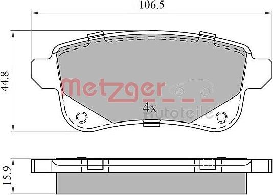 Metzger 1170909 - Bremžu uzliku kompl., Disku bremzes www.autospares.lv