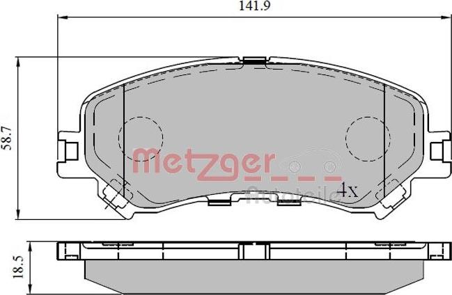 Metzger 1170908 - Bremžu uzliku kompl., Disku bremzes www.autospares.lv