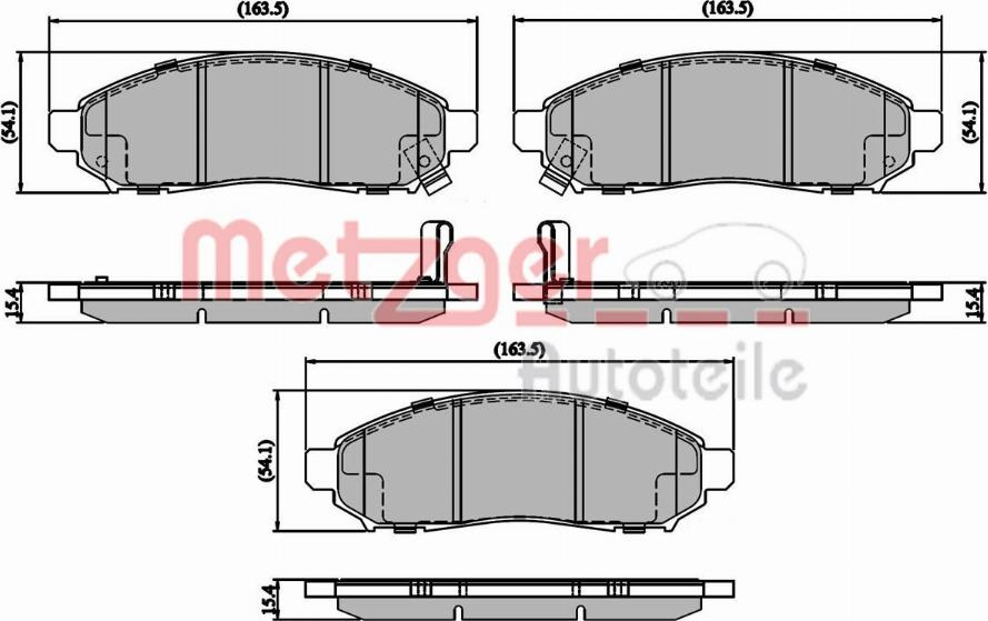 Metzger 1170916 - Bremžu uzliku kompl., Disku bremzes www.autospares.lv