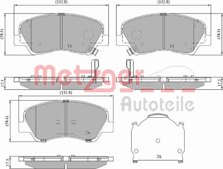 Metzger 1170918 - Bremžu uzliku kompl., Disku bremzes autospares.lv