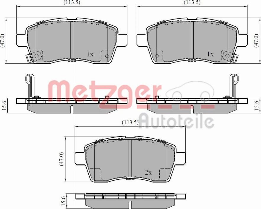 Metzger 1170917 - Bremžu uzliku kompl., Disku bremzes autospares.lv