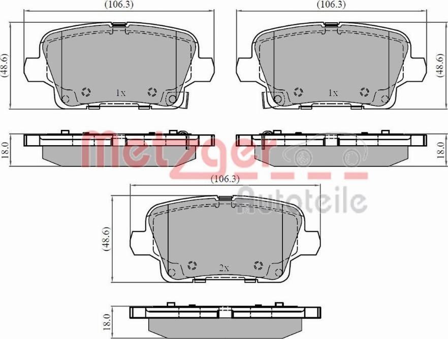 Metzger 1170931 - Bremžu uzliku kompl., Disku bremzes www.autospares.lv