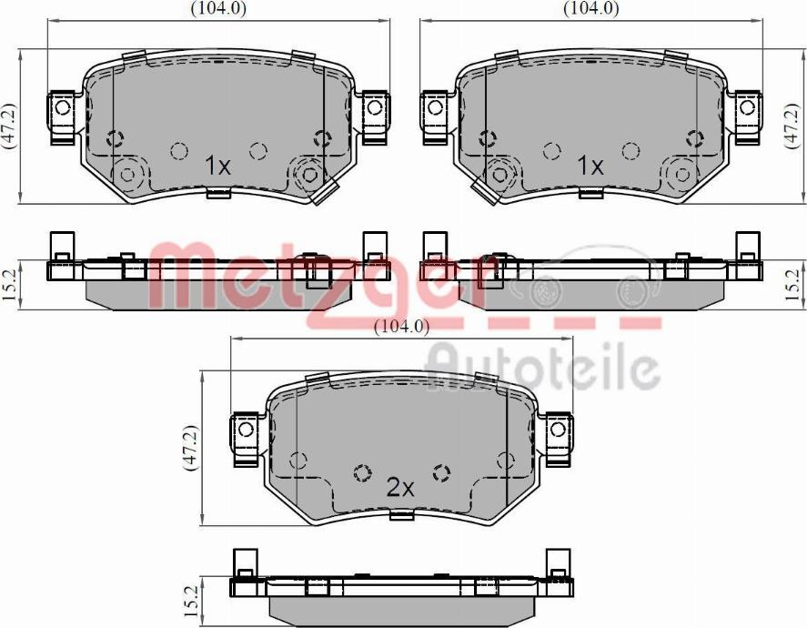 Metzger 1170933 - Bremžu uzliku kompl., Disku bremzes www.autospares.lv