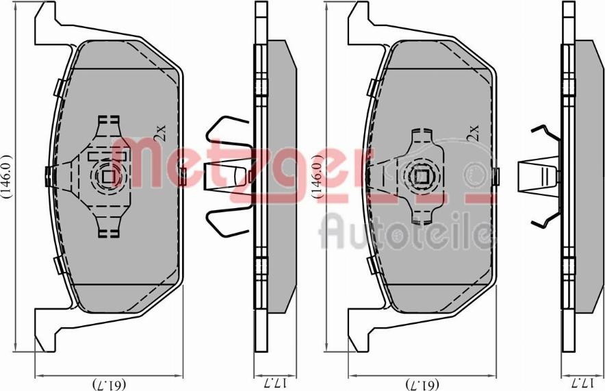 Metzger 1170925 - Bremžu uzliku kompl., Disku bremzes www.autospares.lv