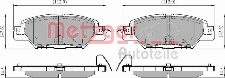 Metzger 1170920 - Bremžu uzliku kompl., Disku bremzes www.autospares.lv