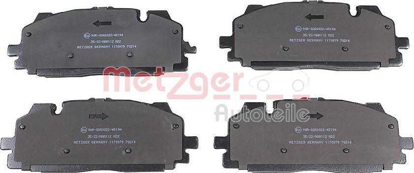 Metzger 1170979 - Bremžu uzliku kompl., Disku bremzes www.autospares.lv