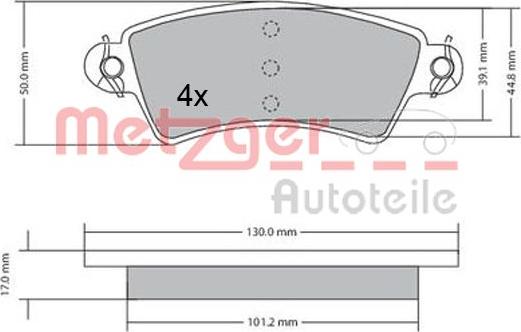 Metzger 1170499 - Bremžu uzliku kompl., Disku bremzes autospares.lv