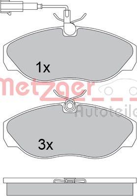 Metzger 1170494 - Bremžu uzliku kompl., Disku bremzes www.autospares.lv