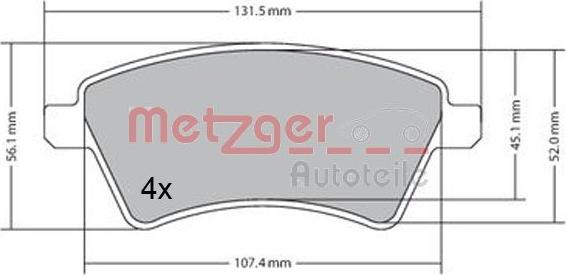 Metzger 1170442 - Bremžu uzliku kompl., Disku bremzes www.autospares.lv