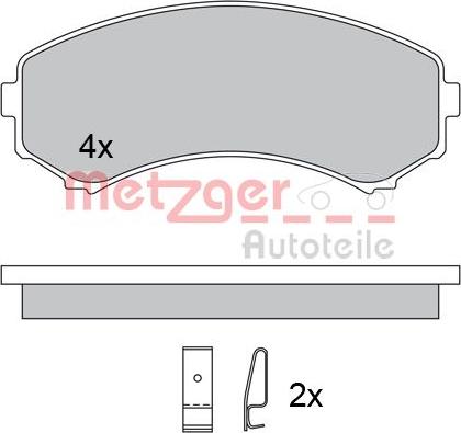 Metzger 1170450 - Brake Pad Set, disc brake www.autospares.lv