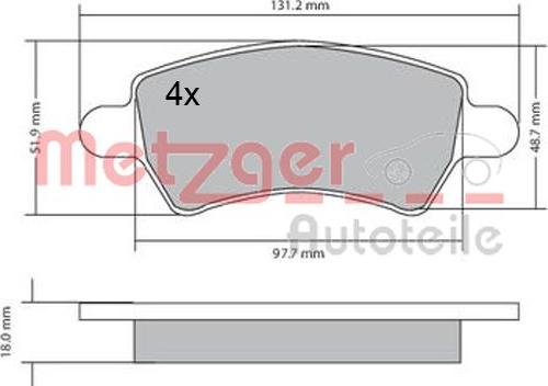 Metzger 1170458 - Bremžu uzliku kompl., Disku bremzes www.autospares.lv