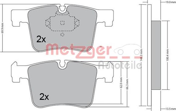 Metzger 1170469 - Bremžu uzliku kompl., Disku bremzes www.autospares.lv