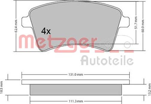 Metzger 1170467 - Bremžu uzliku kompl., Disku bremzes www.autospares.lv