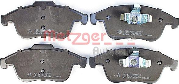 Metzger 1170409 - Bremžu uzliku kompl., Disku bremzes www.autospares.lv