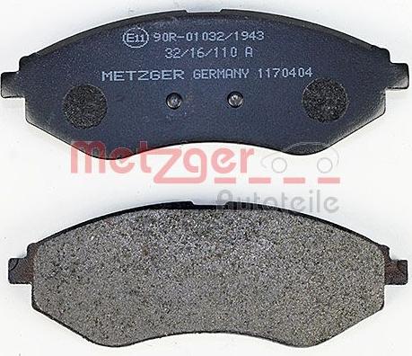 Metzger 1170404 - Bremžu uzliku kompl., Disku bremzes www.autospares.lv