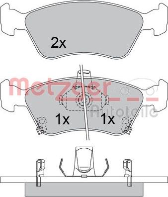 Metzger 1170401 - Тормозные колодки, дисковые, комплект www.autospares.lv