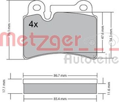 Metzger 1170408 - Bremžu uzliku kompl., Disku bremzes autospares.lv