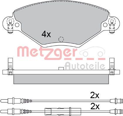 Metzger 1170419 - Bremžu uzliku kompl., Disku bremzes www.autospares.lv