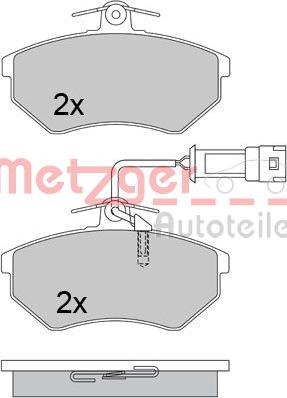 Metzger 1170412 - Тормозные колодки, дисковые, комплект www.autospares.lv