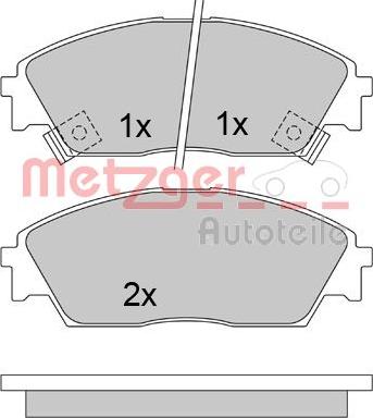 Metzger 1170486 - Тормозные колодки, дисковые, комплект www.autospares.lv