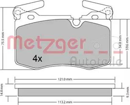 Metzger 1170483 - Bremžu uzliku kompl., Disku bremzes www.autospares.lv