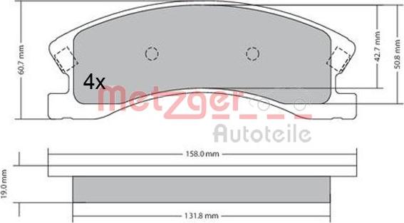 Metzger 1170439 - Bremžu uzliku kompl., Disku bremzes www.autospares.lv