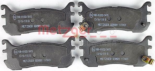 Metzger 1170431 - Bremžu uzliku kompl., Disku bremzes www.autospares.lv