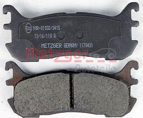 Metzger 1170431 - Bremžu uzliku kompl., Disku bremzes www.autospares.lv