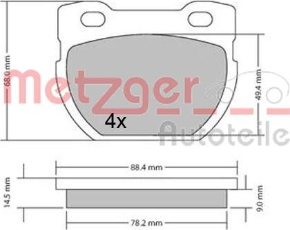 Metzger 1170432 - Bremžu uzliku kompl., Disku bremzes www.autospares.lv