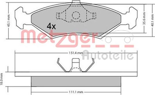 Metzger 1170426 - Bremžu uzliku kompl., Disku bremzes autospares.lv