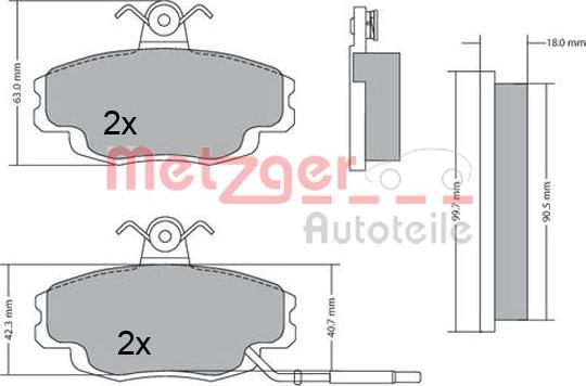 Metzger 1170427 - Bremžu uzliku kompl., Disku bremzes www.autospares.lv