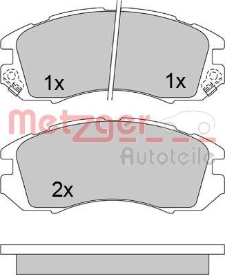 Metzger 1170474 - Bremžu uzliku kompl., Disku bremzes www.autospares.lv