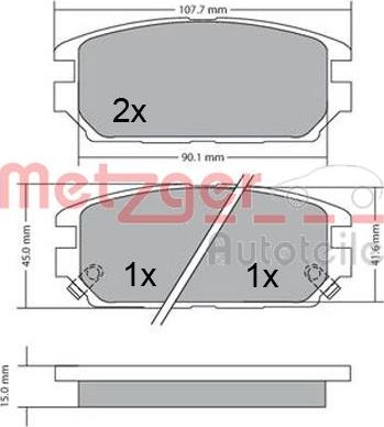 Metzger 1170475 - Brake Pad Set, disc brake www.autospares.lv