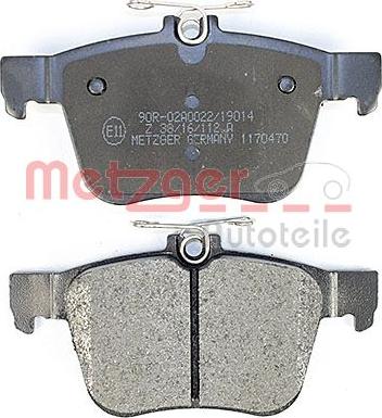 Metzger 1170470 - Тормозные колодки, дисковые, комплект www.autospares.lv