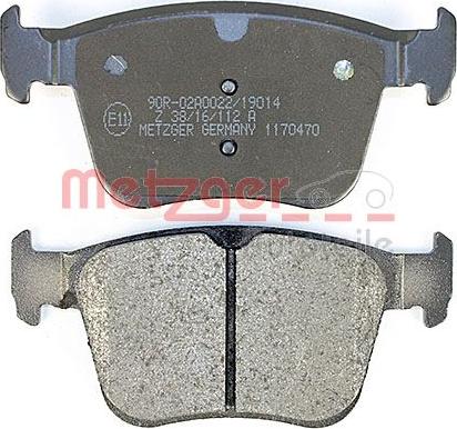 Metzger 1170470 - Тормозные колодки, дисковые, комплект www.autospares.lv