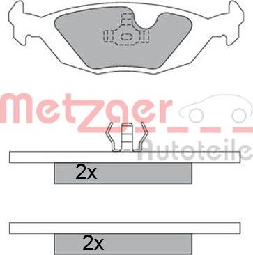 Metzger 1170473 - Тормозные колодки, дисковые, комплект www.autospares.lv