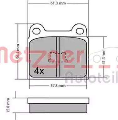 Metzger 1170472 - Bremžu uzliku kompl., Disku bremzes www.autospares.lv