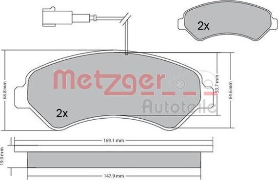 Metzger 1170591 - Bremžu uzliku kompl., Disku bremzes autospares.lv