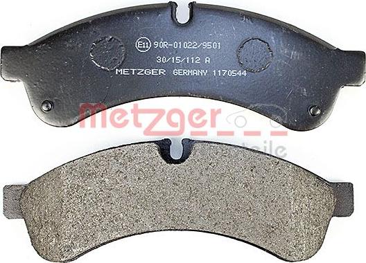 Metzger 1170544 - Тормозные колодки, дисковые, комплект www.autospares.lv