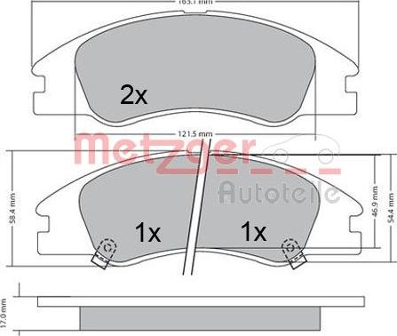 Metzger 1170540 - Bremžu uzliku kompl., Disku bremzes autospares.lv