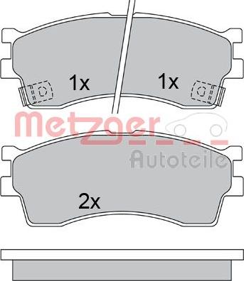 Metzger 1170548 - Тормозные колодки, дисковые, комплект www.autospares.lv