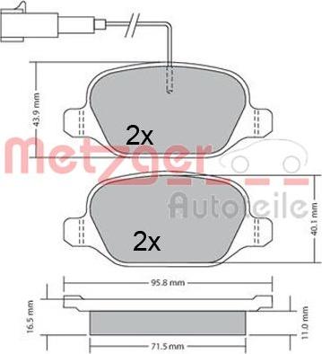 Metzger 1170555 - Bremžu uzliku kompl., Disku bremzes autospares.lv