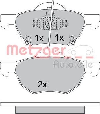 Metzger 1170558 - Brake Pad Set, disc brake www.autospares.lv