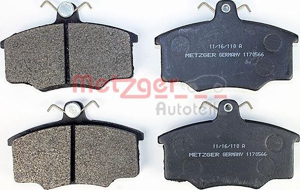 Metzger 1170566 - Brake Pad Set, disc brake www.autospares.lv